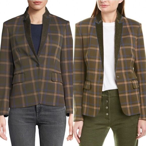 Rag & Bone Naomi Check Snap-Front Blazer size 8 worn once excellent condition - Picture 8 of 12